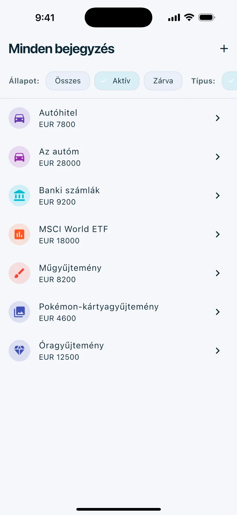 Teljes mérleg — Wealth Watcher